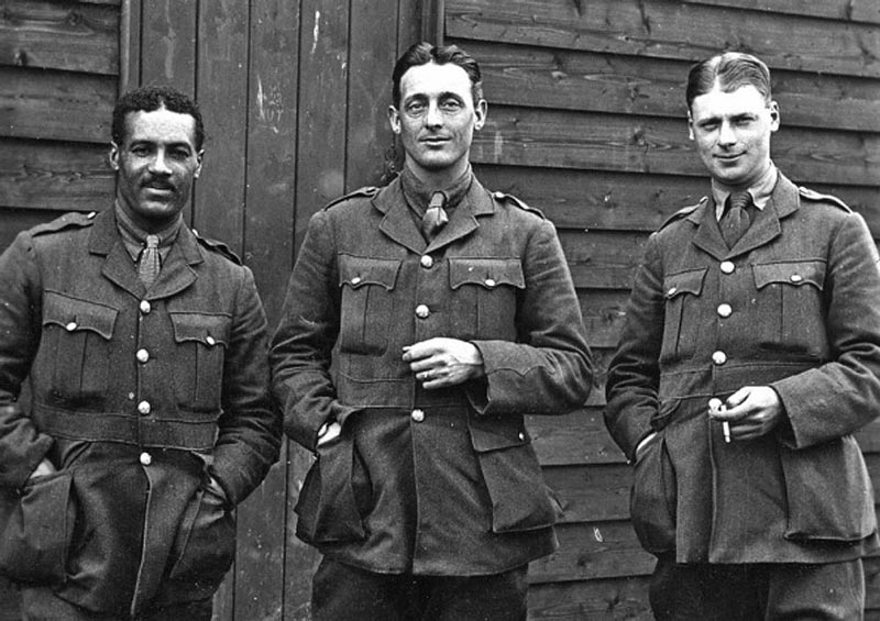 Walter with two fellow soldiers