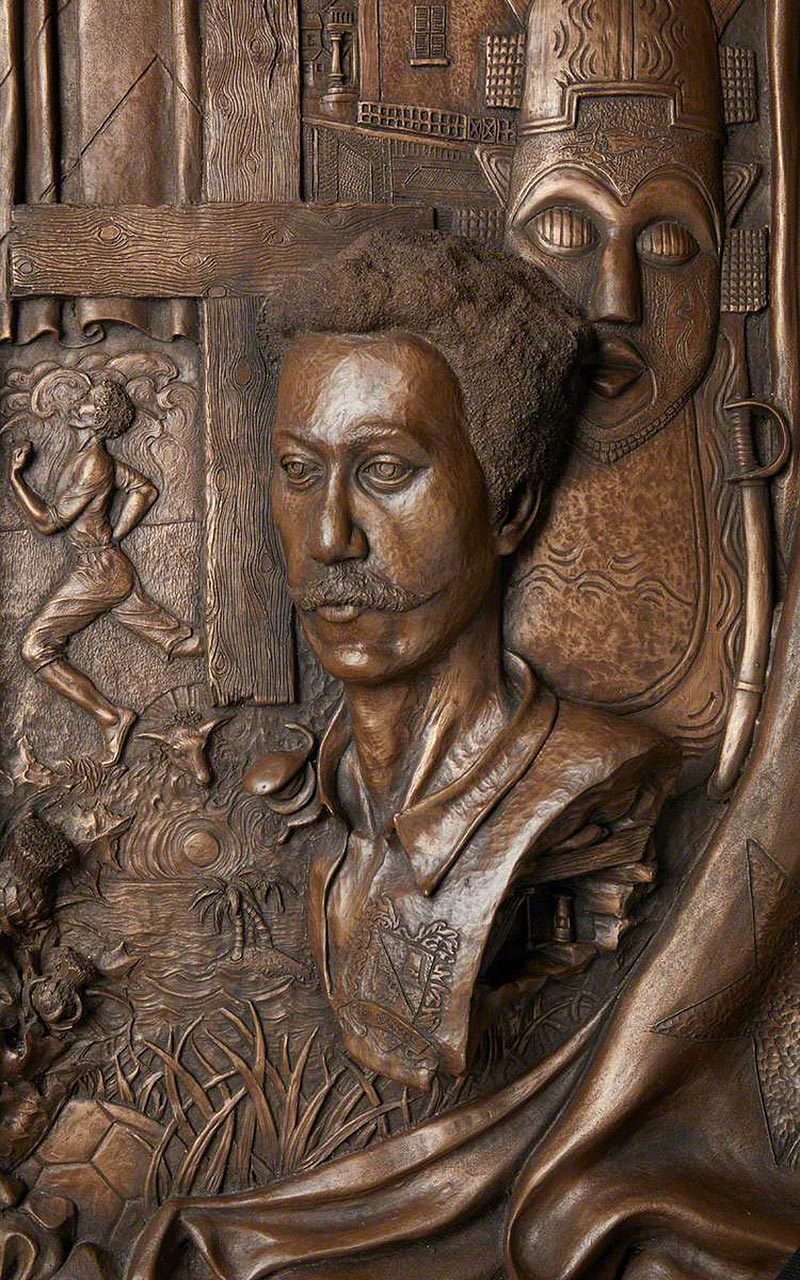 Bronze relief on display at the National Football Museum