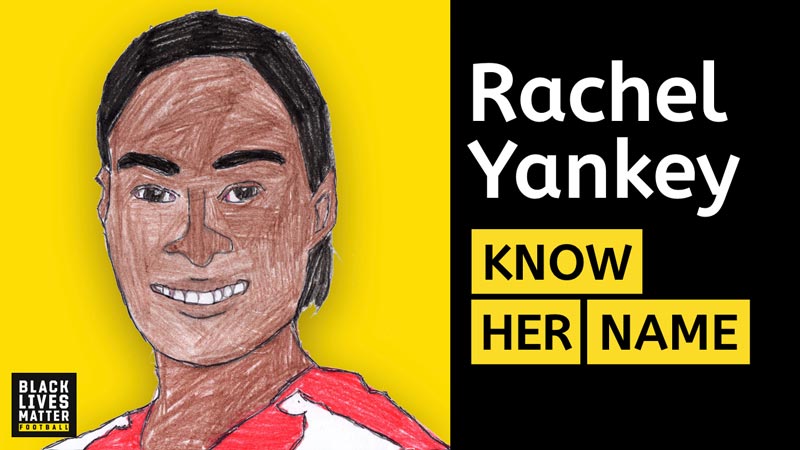 Colour drawing of Rachel Yankey by one of the research team