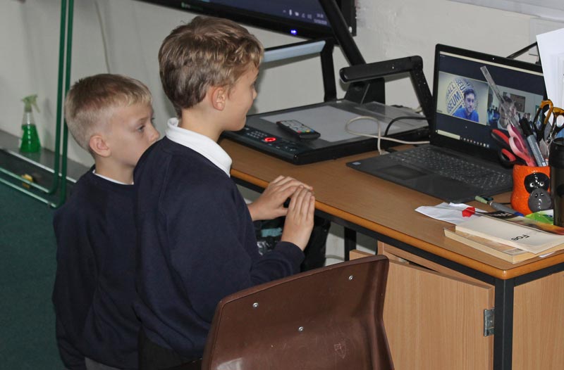 The team on a Zoom call with the museum
